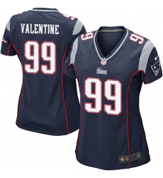 Women's Nike New England Patriots #99 Vincent Valentine Game Navy Blue Team Color NFL Jersey