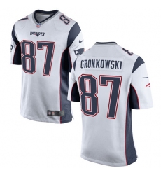 Men's Nike New England Patriots #87 Rob Gronkowski Game White NFL Jersey