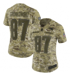 Women's Nike New England Patriots #87 Rob Gronkowski Limited Camo 2018 Salute to Service NFL Jersey