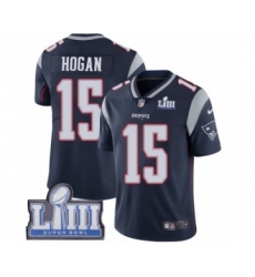 Men's Nike New England Patriots #15 Chris Hogan Navy Blue Team Color Vapor Untouchable Limited Player Super Bowl LIII Bound NFL Jersey