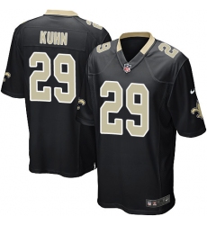 Men's Nike New Orleans Saints #29 John Kuhn Game Black Team Color NFL Jersey