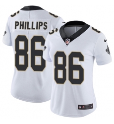 Women's Nike New Orleans Saints #86 John Phillips White Vapor Untouchable Limited Player NFL Jersey