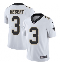Men's Nike New Orleans Saints #3 Bobby Hebert White Vapor Untouchable Limited Player NFL Jersey