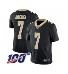 Men's New Orleans Saints #7 Morten Andersen Black Team Color Vapor Untouchable Limited Player 100th Season Football Jersey