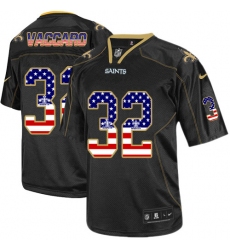 Men's Nike New Orleans Saints #32 Kenny Vaccaro Elite Black USA Flag Fashion NFL Jersey