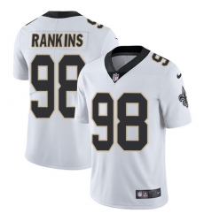 Men's Nike New Orleans Saints #98 Sheldon Rankins White Vapor Untouchable Limited Player NFL Jersey