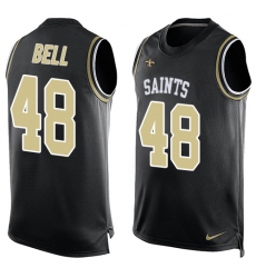 Men's Nike New Orleans Saints #48 Vonn Bell Limited Black Player Name & Number Tank Top NFL Jersey
