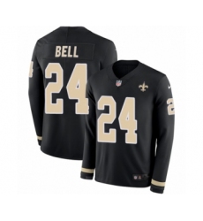 Youth Nike New Orleans Saints #24 Vonn Bell Limited Black Therma Long Sleeve NFL Jersey