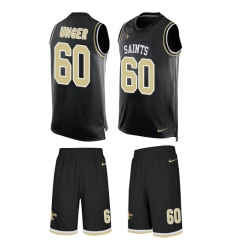 Men's Nike New Orleans Saints #60 Max Unger Limited Black Tank Top Suit NFL Jersey