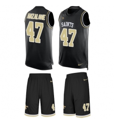 Men's Nike New Orleans Saints #47 Alex Anzalone Limited Black Tank Top Suit NFL Jersey