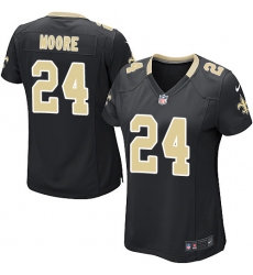 Women's Nike New Orleans Saints #24 Sterling Moore Game Black Team Color NFL Jersey