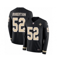 Youth Nike New Orleans Saints #52 Craig Robertson Limited Black Therma Long Sleeve NFL Jersey