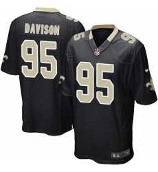 Men's Nike New Orleans Saints #95 Tyeler Davison Game Black Team Color NFL Jersey