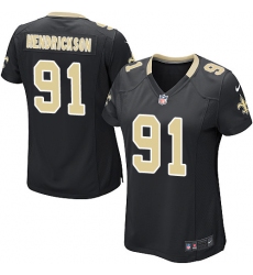 Women's Nike New Orleans Saints #91 Trey Hendrickson Game Black Team Color NFL Jersey