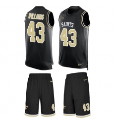 Men's Nike New Orleans Saints #43 Marcus Williams Limited Black Tank Top Suit NFL Jersey