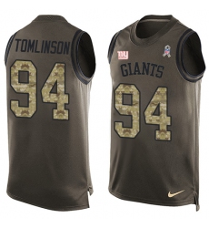 Men's Nike New York Giants #94 Dalvin Tomlinson Limited Green Salute to Service Tank Top NFL Jersey