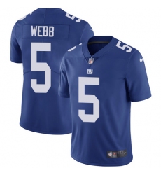 Men's Nike New York Giants #5 Davis Webb Royal Blue Team Color Vapor Untouchable Limited Player NFL Jersey