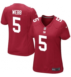 Women's Nike New York Giants #5 Davis Webb Game Red Alternate NFL Jersey