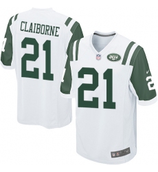 Men's Nike New York Jets #21 Morris Claiborne Game White NFL Jersey