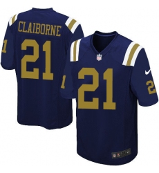 Youth Nike New York Jets #21 Morris Claiborne Elite Navy Blue Alternate NFL Jersey