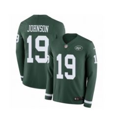 Youth Nike New York Jets #19 Keyshawn Johnson Limited Green Therma Long Sleeve NFL Jersey