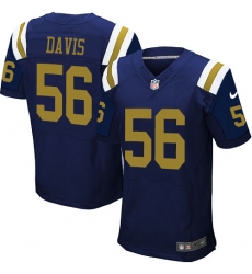 Men's Nike New York Jets #56 DeMario Davis Elite Navy Blue Alternate NFL Jersey