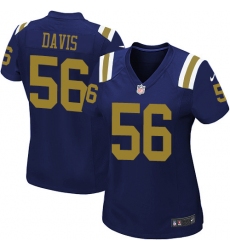 Women's Nike New York Jets #56 DeMario Davis Elite Navy Blue Alternate NFL Jersey