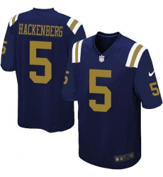 Men's Nike New York Jets #5 Christian Hackenberg Game Navy Blue Alternate NFL Jersey