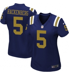 Women's Nike New York Jets #5 Christian Hackenberg Game Navy Blue Alternate NFL Jersey
