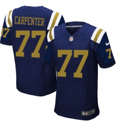 Men's Nike New York Jets #77 James Carpenter Elite Navy Blue Alternate NFL Jersey
