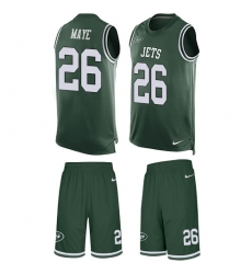 Men's Nike New York Jets #26 Marcus Maye Limited Green Tank Top Suit NFL Jersey