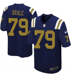 Youth Nike New York Jets #79 Brent Qvale Elite Navy Blue Alternate NFL Jersey
