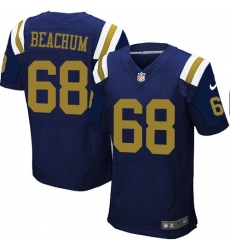 Men's Nike New York Jets #68 Kelvin Beachum Elite Navy Blue Alternate NFL Jersey