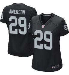 Women's Nike Oakland Raiders #29 David Amerson Game Black Team Color NFL Jersey