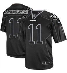 Men's Nike Oakland Raiders #11 Sebastian Janikowski Elite Lights Out Black NFL Jersey