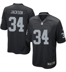 Men's Nike Oakland Raiders #34 Bo Jackson Game Black Team Color NFL Jersey