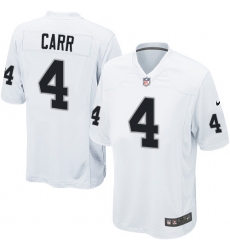 Men's Nike Oakland Raiders #4 Derek Carr Game White NFL Jersey