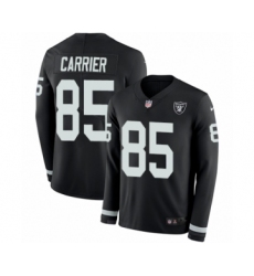 Men's Nike Oakland Raiders #85 Derek Carrier Limited Black Therma Long Sleeve NFL Jersey