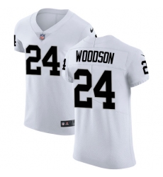 Men's Nike Oakland Raiders #24 Charles Woodson White Vapor Untouchable Elite Player NFL Jersey