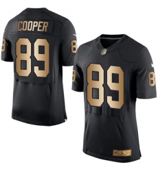 Men's Nike Oakland Raiders #89 Amari Cooper Elite Black/Gold Team Color NFL Jersey