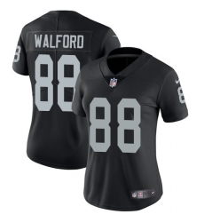 Women's Nike Oakland Raiders #88 Clive Walford Elite Black Team Color NFL Jersey