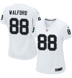 Women's Nike Oakland Raiders #88 Clive Walford Game White NFL Jersey