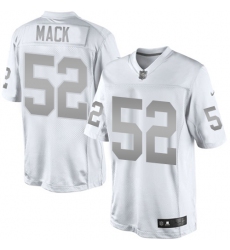 Men's Nike Oakland Raiders #52 Khalil Mack Limited White Platinum NFL Jersey