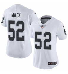 Women's Nike Oakland Raiders #52 Khalil Mack Elite White NFL Jersey