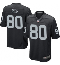 Men's Nike Oakland Raiders #80 Jerry Rice Game Black Team Color NFL Jersey