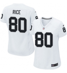 Women's Nike Oakland Raiders #80 Jerry Rice Game White NFL Jersey