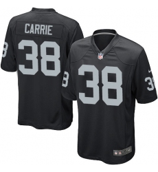 Men's Nike Oakland Raiders #38 T.J. Carrie Game Black Team Color NFL Jersey