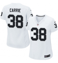 Women's Nike Oakland Raiders #38 T.J. Carrie Game White NFL Jersey