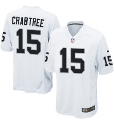 Men's Nike Oakland Raiders #15 Michael Crabtree Game White NFL Jersey