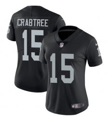Women's Nike Oakland Raiders #15 Michael Crabtree Black Team Color Vapor Untouchable Limited Player NFL Jersey